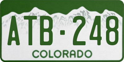 CO license plate ATB248