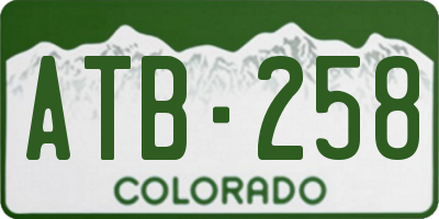 CO license plate ATB258