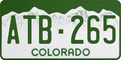 CO license plate ATB265