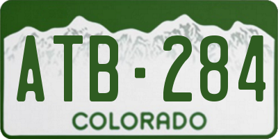 CO license plate ATB284