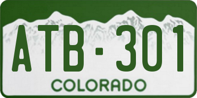 CO license plate ATB301