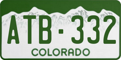 CO license plate ATB332