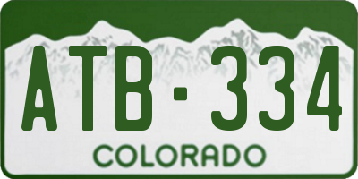 CO license plate ATB334