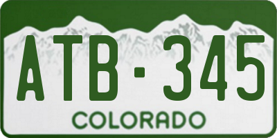 CO license plate ATB345