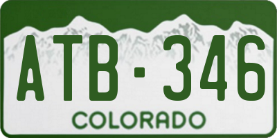 CO license plate ATB346