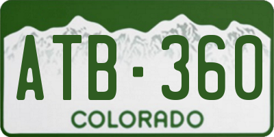 CO license plate ATB360