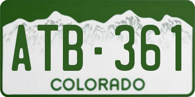 CO license plate ATB361