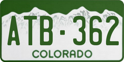 CO license plate ATB362