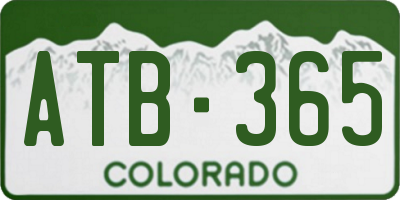 CO license plate ATB365