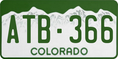 CO license plate ATB366