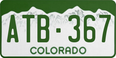 CO license plate ATB367