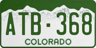 CO license plate ATB368
