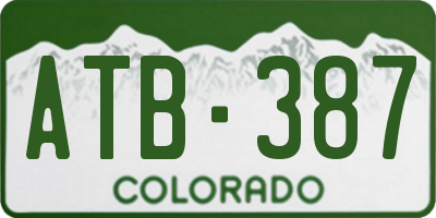 CO license plate ATB387