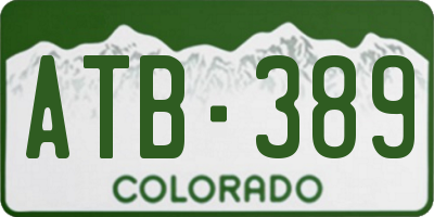 CO license plate ATB389