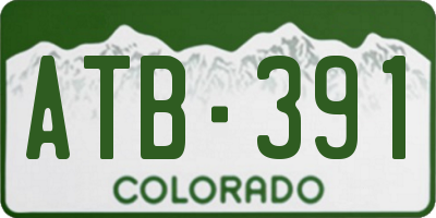 CO license plate ATB391