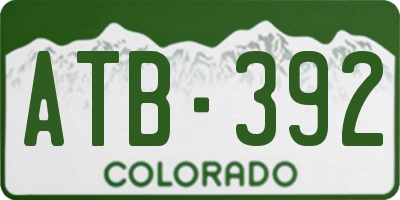 CO license plate ATB392
