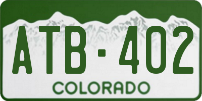 CO license plate ATB402