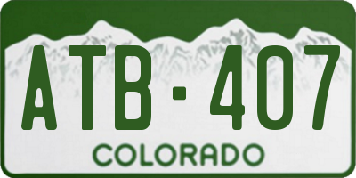 CO license plate ATB407