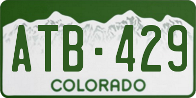 CO license plate ATB429