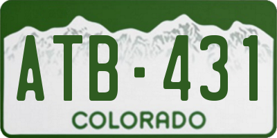 CO license plate ATB431