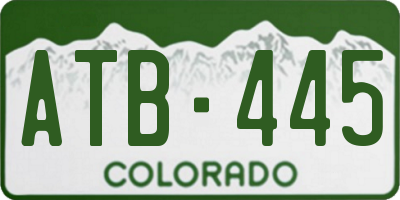 CO license plate ATB445