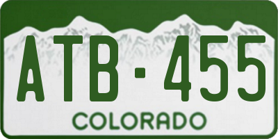 CO license plate ATB455