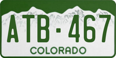 CO license plate ATB467