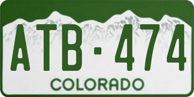 CO license plate ATB474