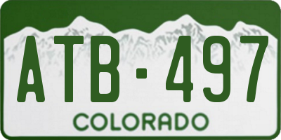 CO license plate ATB497