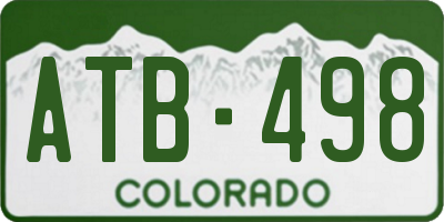 CO license plate ATB498
