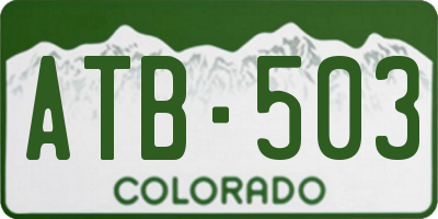 CO license plate ATB503