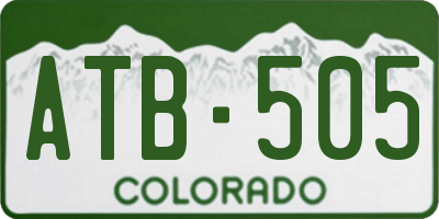 CO license plate ATB505