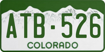 CO license plate ATB526