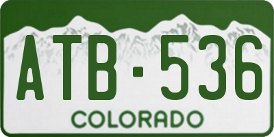 CO license plate ATB536
