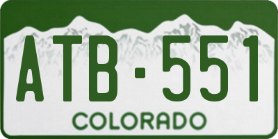 CO license plate ATB551