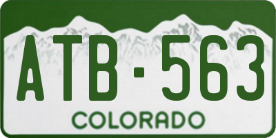 CO license plate ATB563