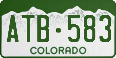 CO license plate ATB583