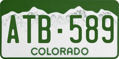 CO license plate ATB589