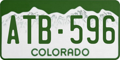 CO license plate ATB596