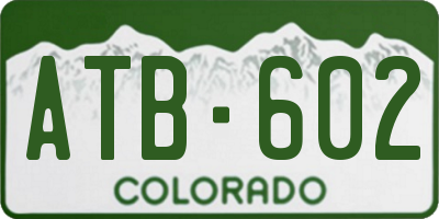 CO license plate ATB602