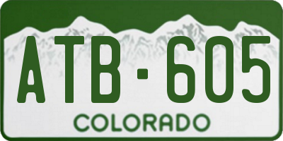 CO license plate ATB605
