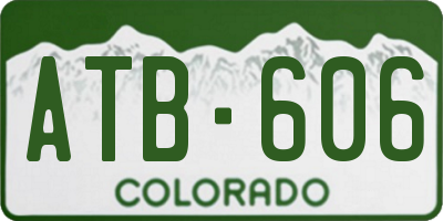 CO license plate ATB606