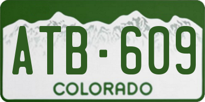 CO license plate ATB609