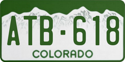 CO license plate ATB618