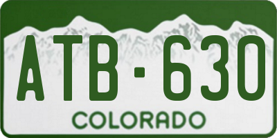 CO license plate ATB630