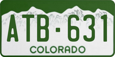 CO license plate ATB631