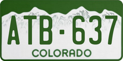 CO license plate ATB637