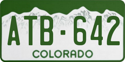 CO license plate ATB642
