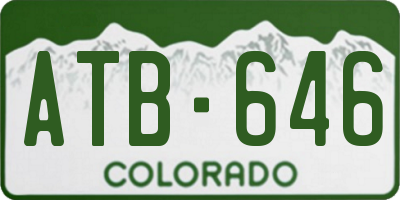CO license plate ATB646