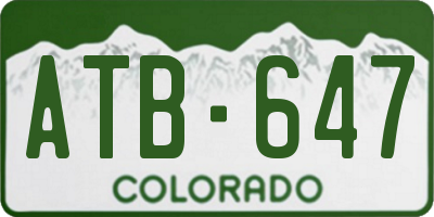 CO license plate ATB647